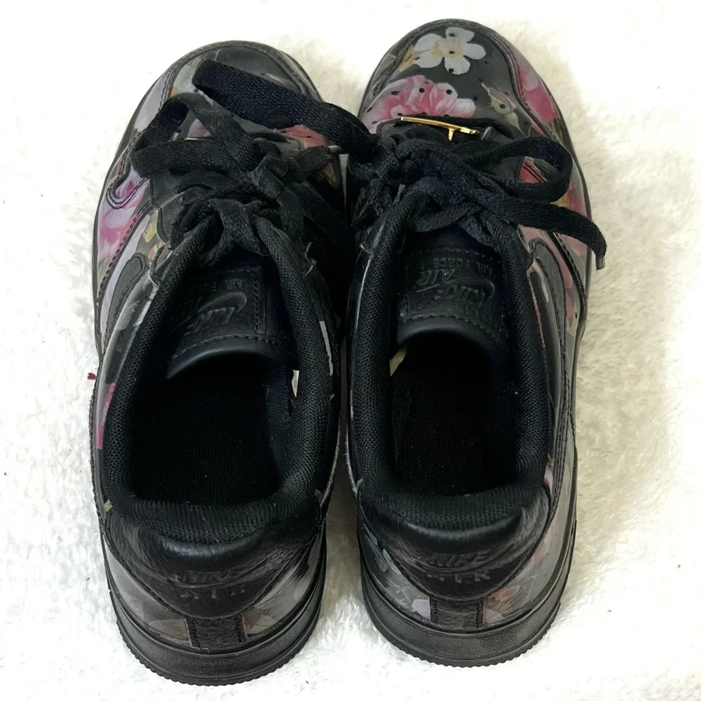 Nike AIR FORCE 1 LOW 'FLORAL' Black Size 7 Women’s AO1017 002